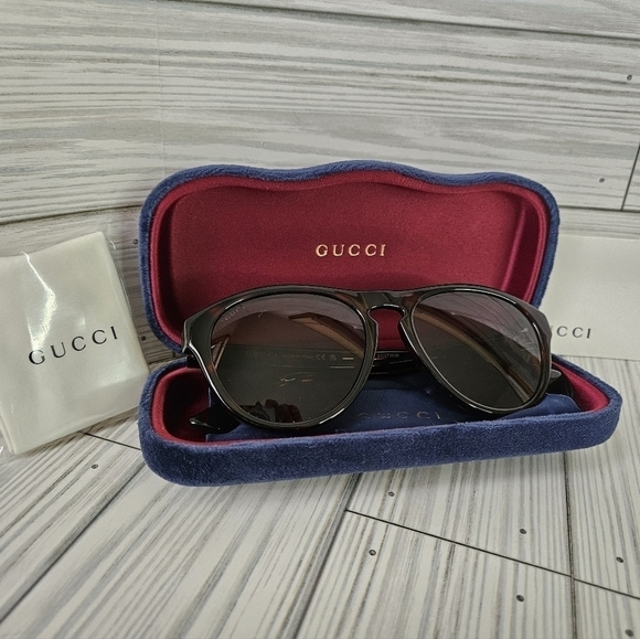 Gucci GG0747s 003 Round Sunglasses In Havana Green and Tortoise Shell NWT - Picture 9 of 10